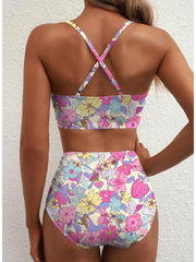 Women 2026 Summer Two Piece Bikini Set U-Wire Cutout High Waisted Swimsuit
