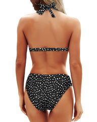 Women Two Piece Bathing Suits Push Up Bikini Set Halter Swimsuit Vintage Swimwear