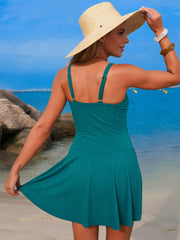 Women New Mesh One Piece Swim Dress Swimsuit Tummy Control Bathing Suit
