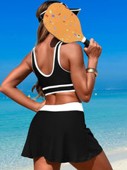 Women High Waisted Bikini Sets Swim Skirt Two Piece Swim Suit