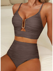 Women 2026 Summer Two Piece Bikini Set U-Wire Cutout High Waisted Swimsuit
