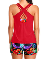 Women 3 Piece Tankini Swimsuits Tummy Control Bathing Suits