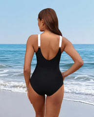 Women Tummy Control One Piece Swimsuit - Push Up Bathing Suit Full Coverage Slimming Swimwear