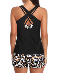 Women 3 Piece Tankini Swimsuits Tummy Control Bathing Suits