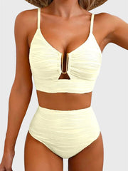 Women 2026 Summer Two Piece Bikini Set U-Wire Cutout High Waisted Swimsuit