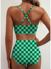 Women 2026 Summer Two Piece Bikini Set U-Wire Cutout High Waisted Swimsuit