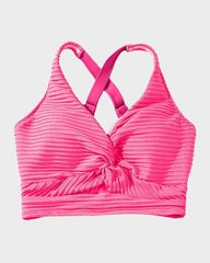 Women Textured Knot Front High Waisted Bikini Set