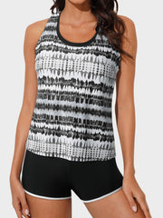 Women Athletic 3 Piece Tankini Swimsuits with Shorts Swim Tank Tops