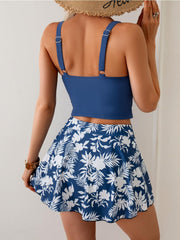 Women Tankini Swimsuit Tummy Control Two Piece Bathing Suit High Waisted Tank Top with Swim Skirt