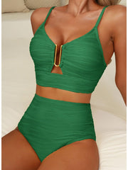 Women 2026 Summer Two Piece Bikini Set U-Wire Cutout High Waisted Swimsuit