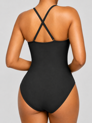 Womens Swimsuits Tummy Control Bathing Suit Slimming One Piece U-Ring Shapewear Swimwear