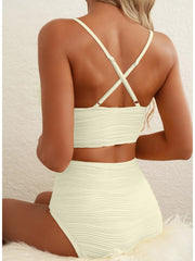 Women 2026 Summer Two Piece Bikini Set U-Wire Cutout High Waisted Swimsuit