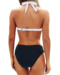 Women Two Piece Bathing Suits Push Up Bikini Set Halter Swimsuit Vintage Swimwear