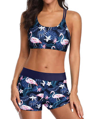 Women 3 Piece Tankini Swimsuits Tummy Control Bathing Suits