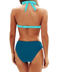 Women Two Piece Bathing Suits Push Up Bikini Set Halter Swimsuit Vintage Swimwear
