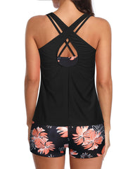 Women 3 Piece Tankini Swimsuits Tummy Control Bathing Suits