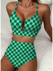 Women 2026 Summer Two Piece Bikini Set U-Wire Cutout High Waisted Swimsuit