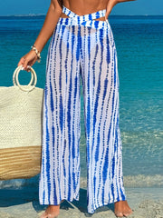 Women 3 Piece Bikini Sets with Mesh Cover Up Pants Halter Cheeky Thong Swimsuits Sexy Bathing Suits