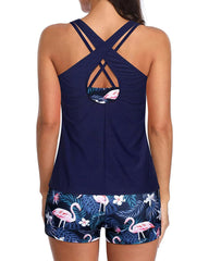 Women 3 Piece Tankini Swimsuits Tummy Control Bathing Suits