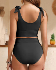 Women Two Piece High Waisted Swimsuits Women Tummy Control Bikini Modest Bathing Suit
