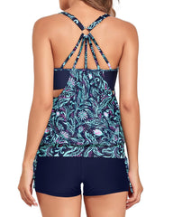 Women Tankini Swimsuits Two Piece Tummy Control Bathing Suit with Shorts