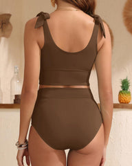 Women Two Piece High Waisted Swimsuits Women Tummy Control Bikini Modest Bathing Suit