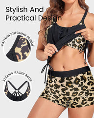 Women Tankini Swimsuits Two Piece Tummy Control Bathing Suit with Shorts