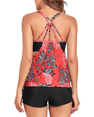 Women Tankini Swimsuits Two Piece Tummy Control Bathing Suit with Shorts