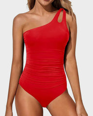Women One Shoulder One Piece Swimsuit Tummy Control Bathing Suits