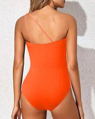 Women One Shoulder One Piece Swimsuit Tummy Control Bathing Suits