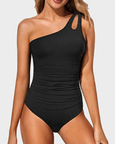 Women One Shoulder One Piece Swimsuit Tummy Control Bathing Suits