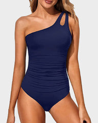Women One Shoulder One Piece Swimsuit Tummy Control Bathing Suits