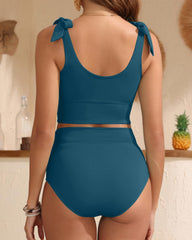 Women Two Piece High Waisted Swimsuits Women Tummy Control Bikini Modest Bathing Suit