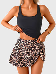 Women Tankini Swimsuit Tummy Control Two Piece Bathing Suit High Waisted Tank Top with Swim Skirt