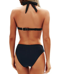 Women Two Piece Bathing Suits Push Up Bikini Set Halter Swimsuit Vintage Swimwear