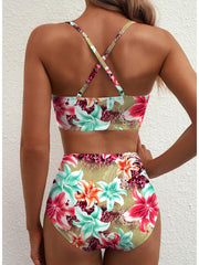 Women 2026 Summer Two Piece Bikini Set U-Wire Cutout High Waisted Swimsuit