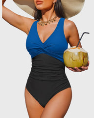 Women Tummy Control One Piece Swimsuit - Push Up Bathing Suit Full Coverage Slimming Swimwear