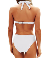 Women Two Piece Bathing Suits Push Up Bikini Set Halter Swimsuit Vintage Swimwear