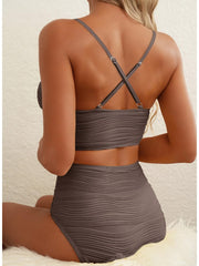 Women 2026 Summer Two Piece Bikini Set U-Wire Cutout High Waisted Swimsuit