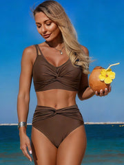 Women’s High Waisted Tummy Control Bikini Sets Full Coverage Bathing Suit