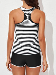Women Athletic 3 Piece Tankini Swimsuits with Shorts Swim Tank Tops