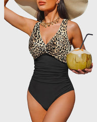 Women Tummy Control One Piece Swimsuit - Push Up Bathing Suit Full Coverage Slimming Swimwear