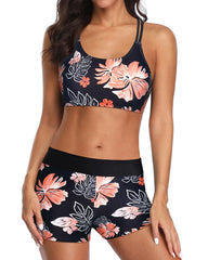 Women 3 Piece Tankini Swimsuits Tummy Control Bathing Suits
