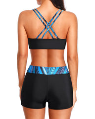 Women 3 Piece Tankini Swimsuits Tummy Control Bathing Suits