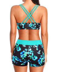 Women 3 Piece Tankini Swimsuits Tummy Control Bathing Suits
