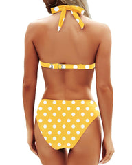 Women Two Piece Bathing Suits Push Up Bikini Set Halter Swimsuit Vintage Swimwear