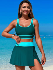Women High Waisted Bikini Sets Swim Skirt Two Piece Swim Suit