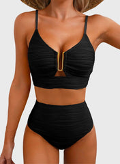 Women 2026 Summer Two Piece Bikini Set U-Wire Cutout High Waisted Swimsuit