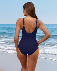 Women Tummy Control One Piece Swimsuit - Push Up Bathing Suit Full Coverage Slimming Swimwear