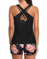 Women 3 Piece Tankini Swimsuits Tummy Control Bathing Suits